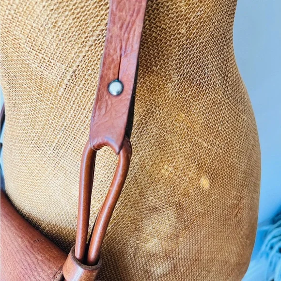 VINTAGE 70’s Style Genuine Leather Bag, Tan, European/Swedish - Picture 8 of 11